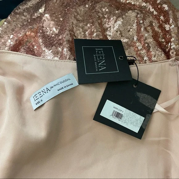 # Mac Duggal Rose Gold Sequins One Shoulder Ruffle Mini Dress / Gown New W/ Tag - Picture 15 of 17